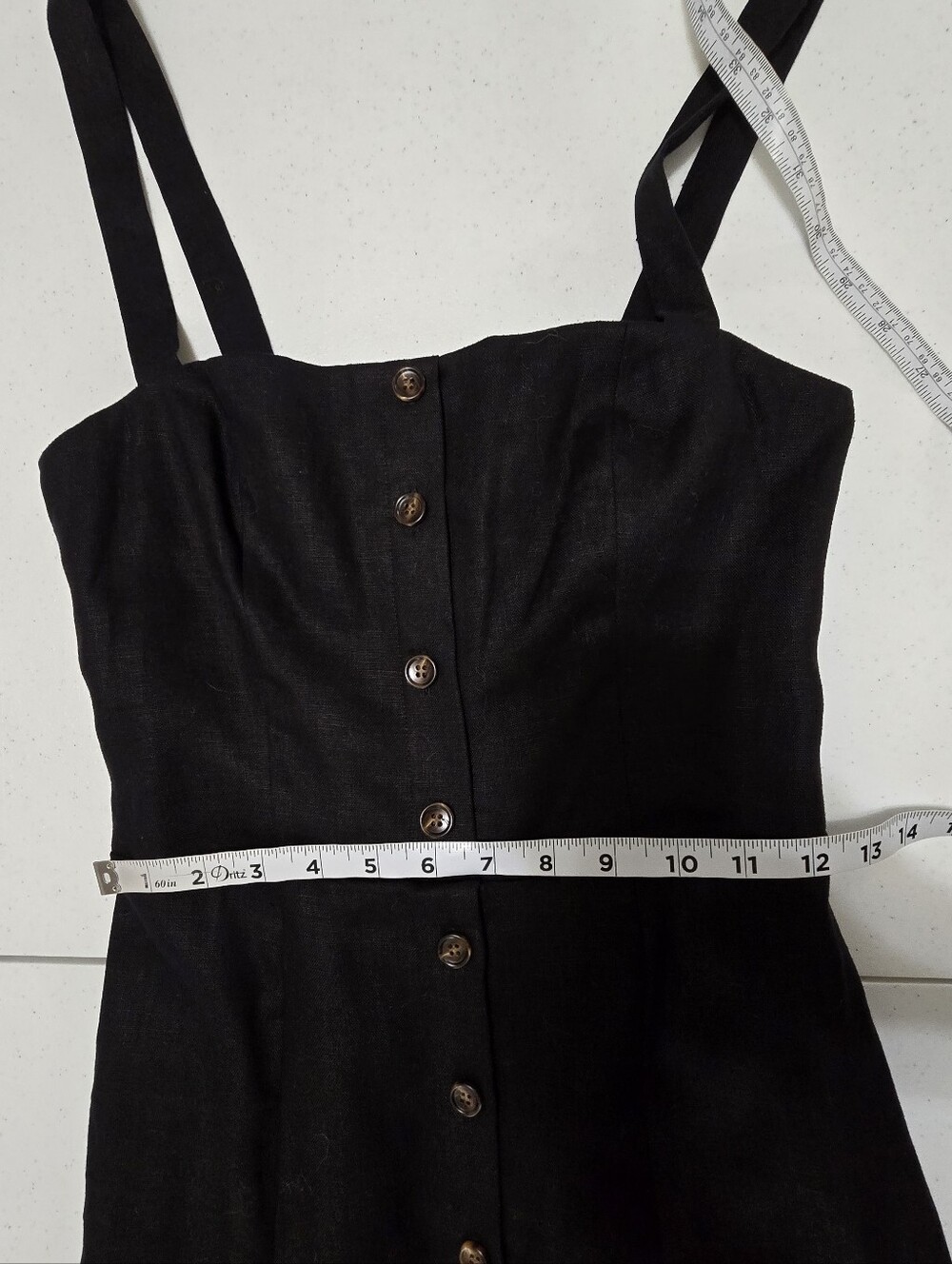 Reformation Folsom Linen Dress Black Button Front Women's 6 Summer Vacation - Picture 7 of 13